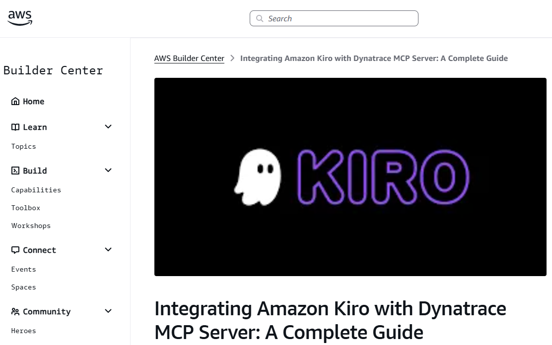 Integrating Amazon Kiro with Dynatrace MCP Server – A Complete Guide
