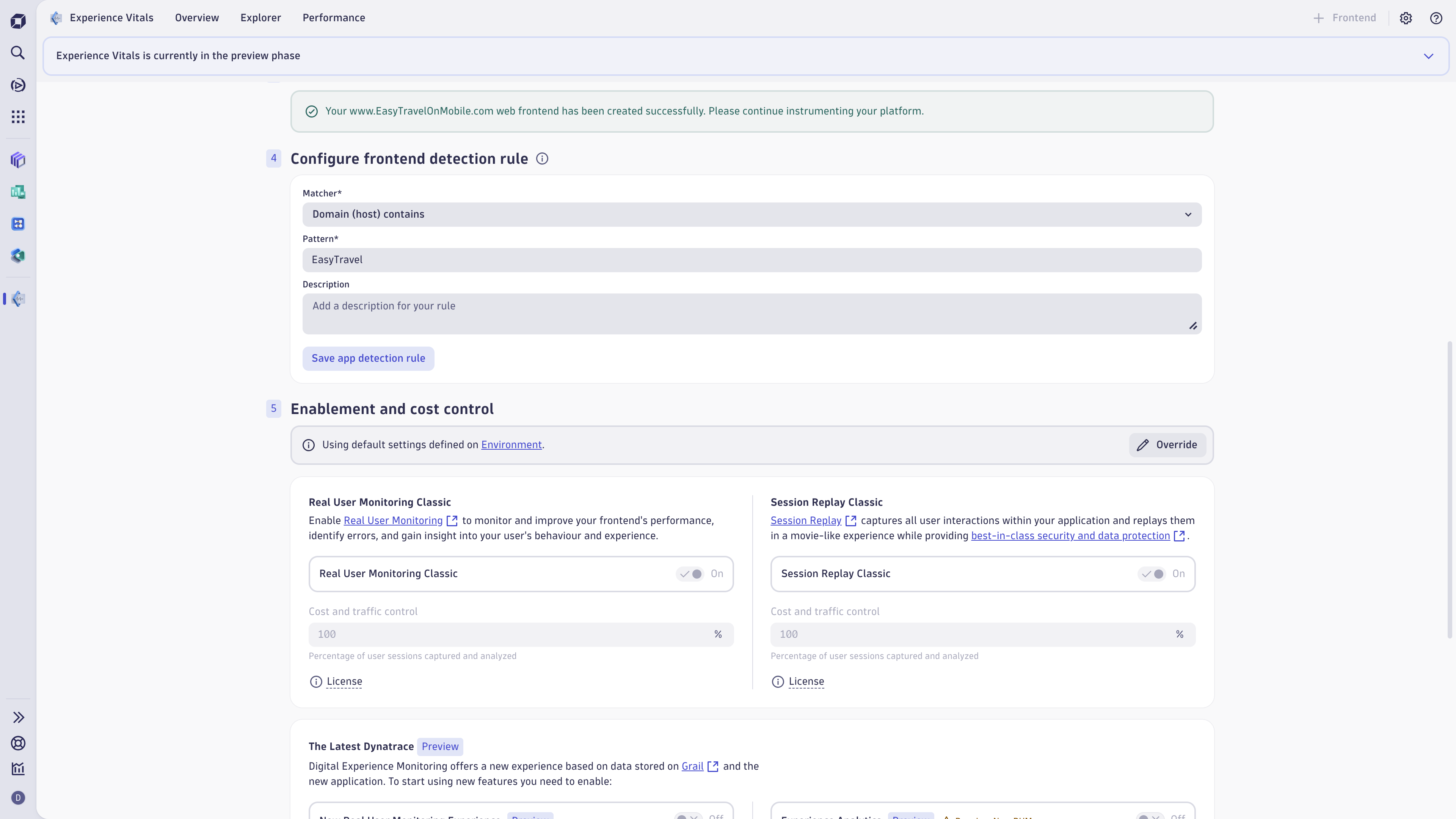 Easily create a new frontend on the fly to collect telemetry data from real users.