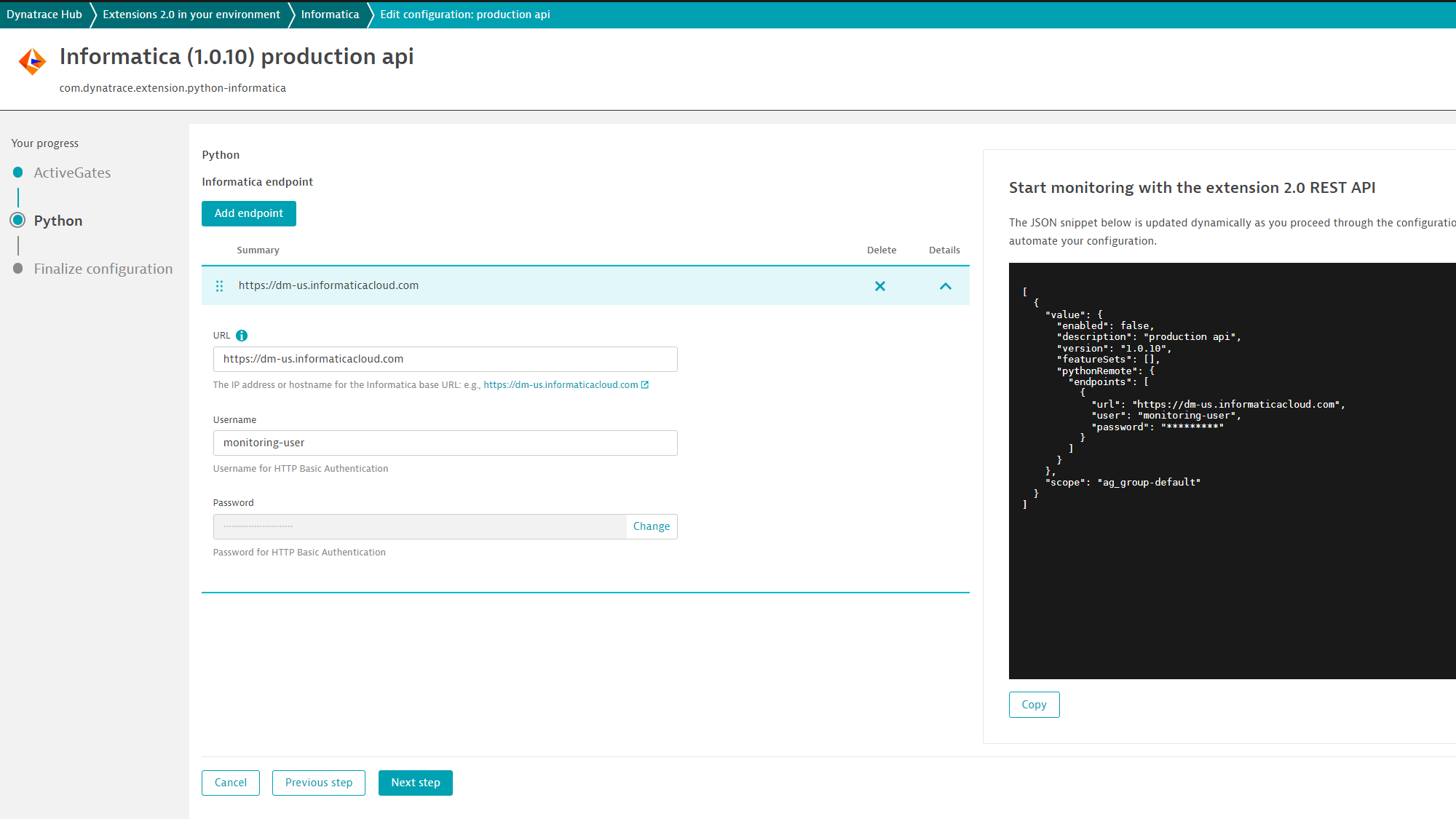 Extension Configuration and Settings