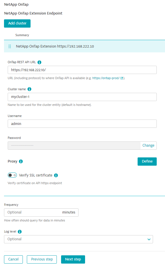 Monitoring configuration