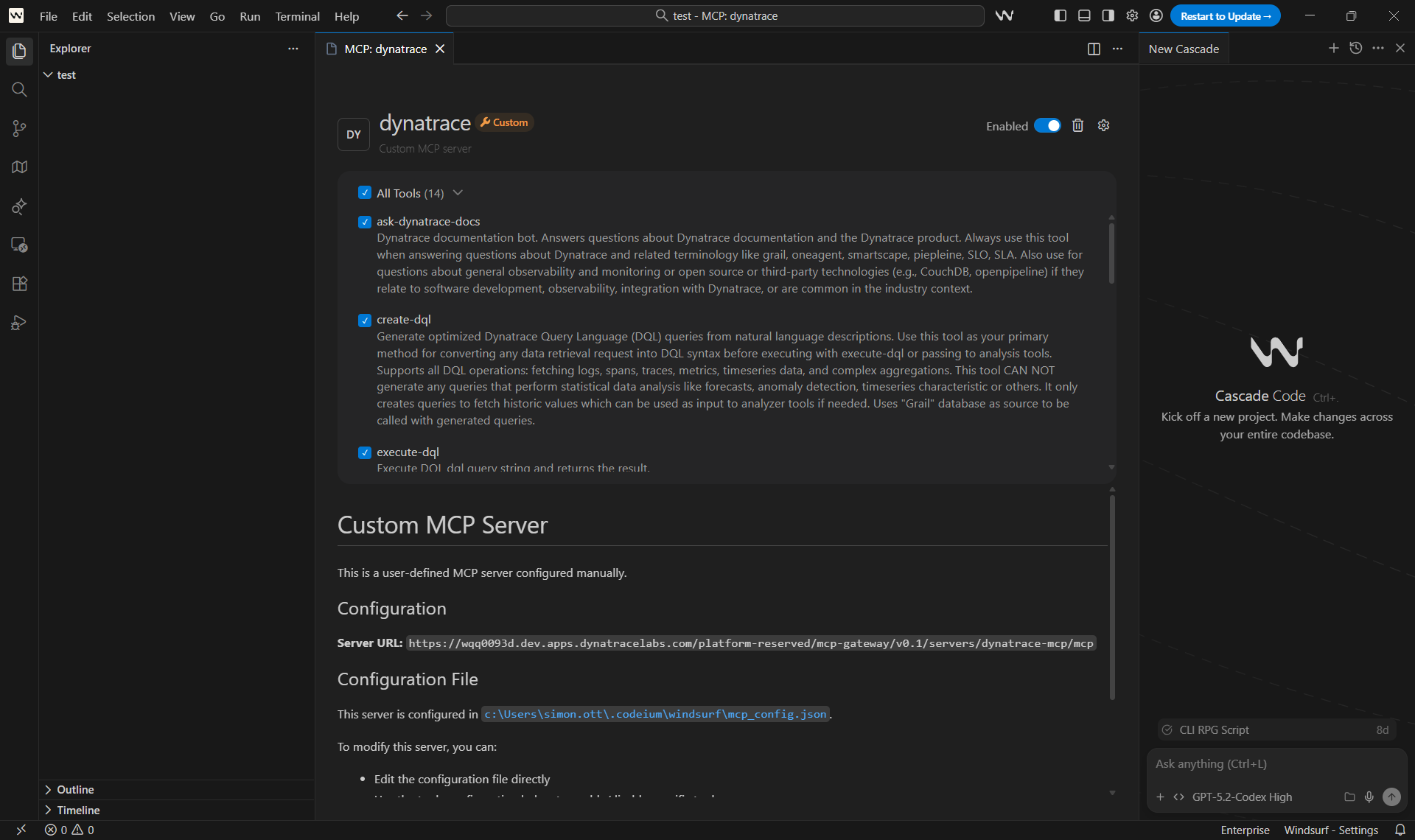 Custom Dynatrace MCP Server with your required tools