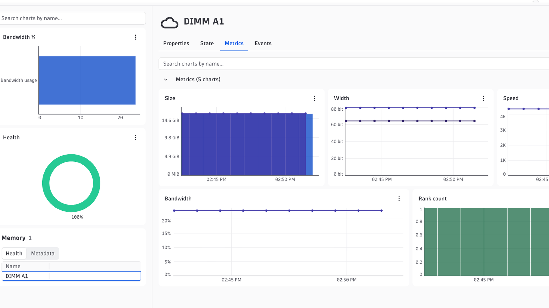 Memory details page