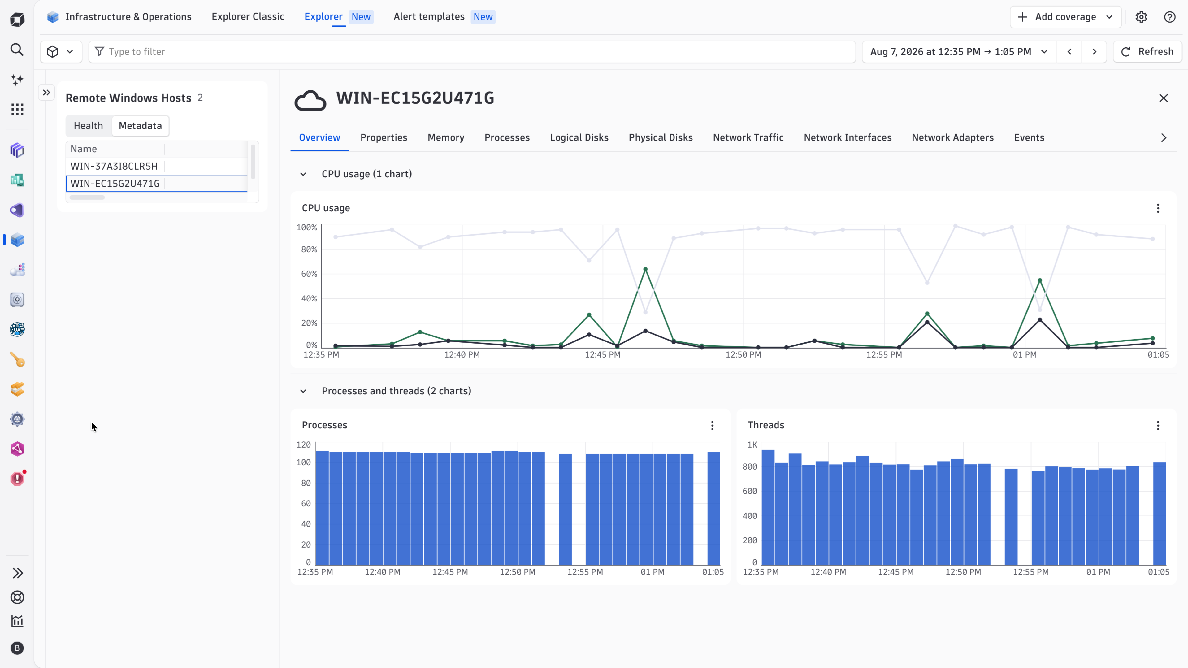 Get detailed metrics on each monitored hosts