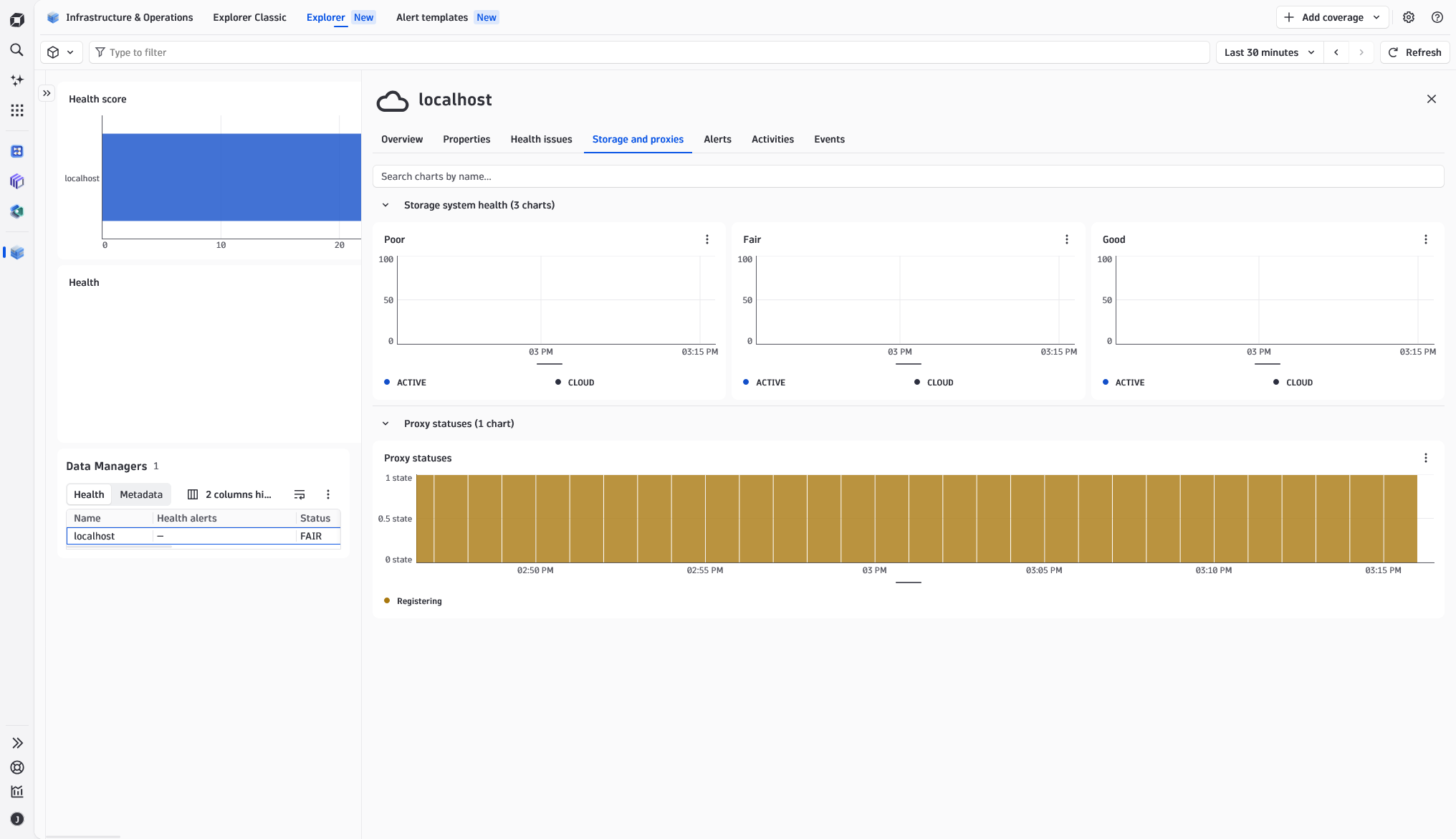 Storage and proxy status monitoring