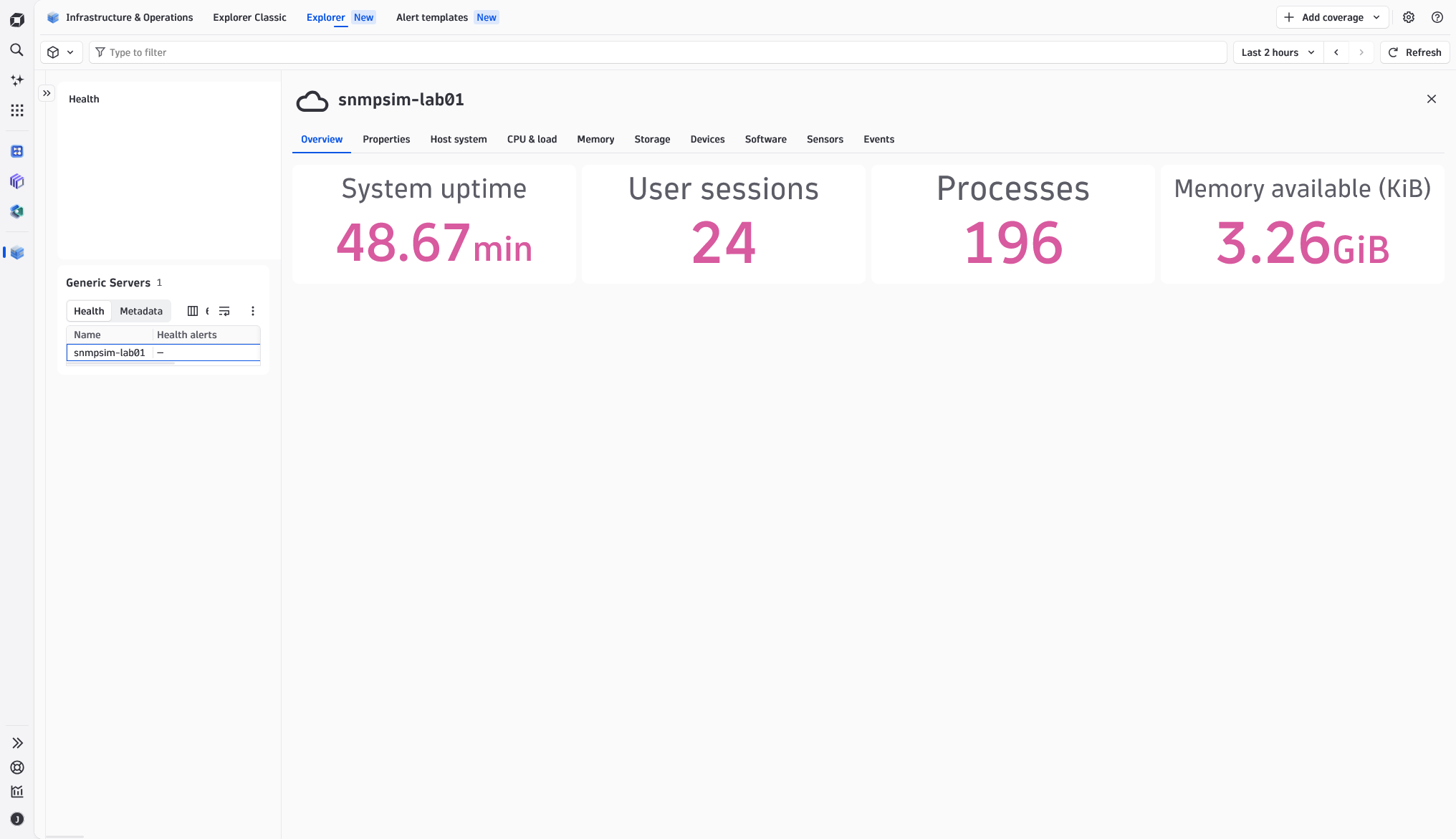 System health overview