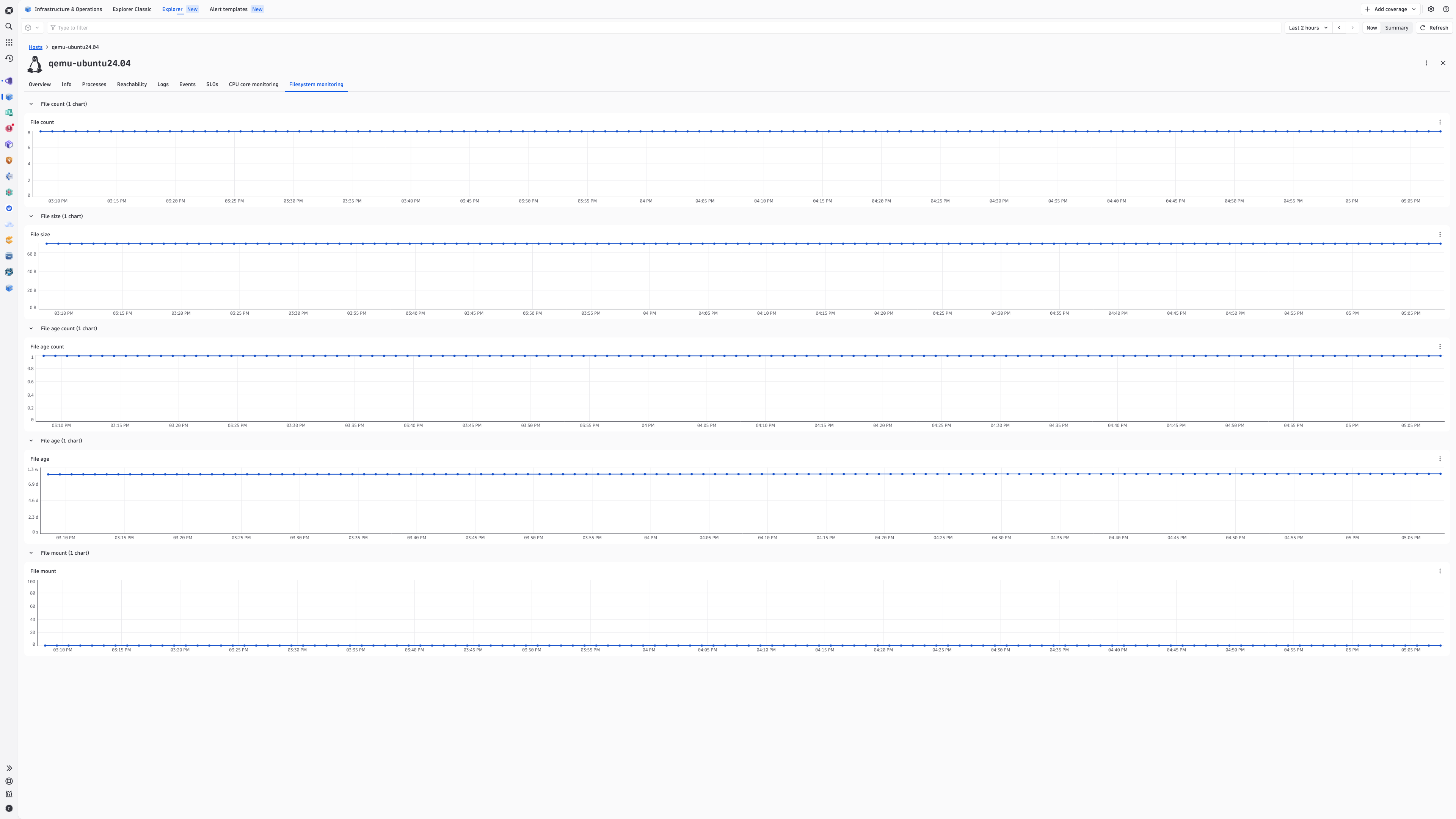 View metrics for monitored paths on a given host in the Infrastructure and Operations app.