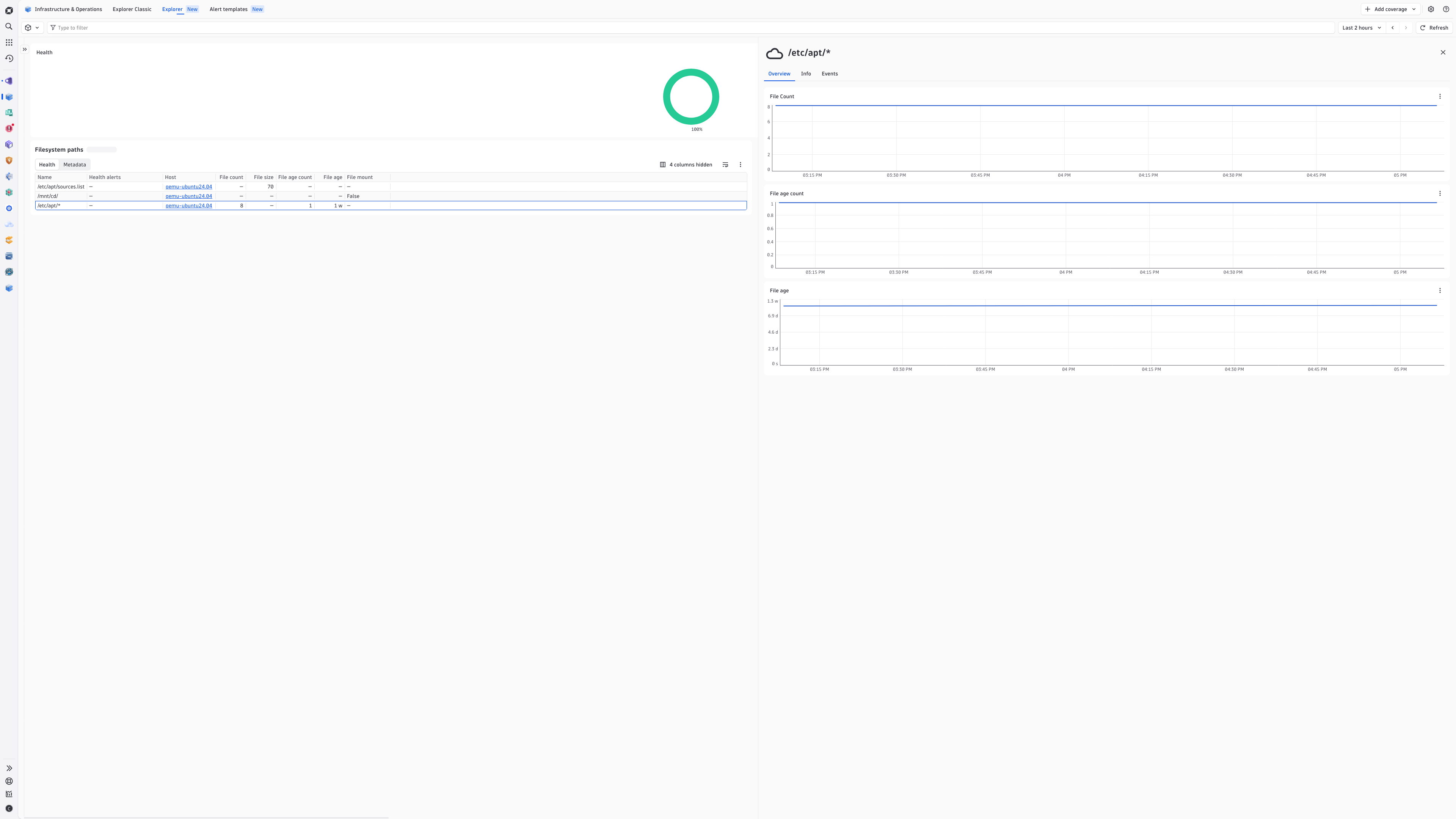 View information about all of your monitored paths in the Infrastructure and Operations app.