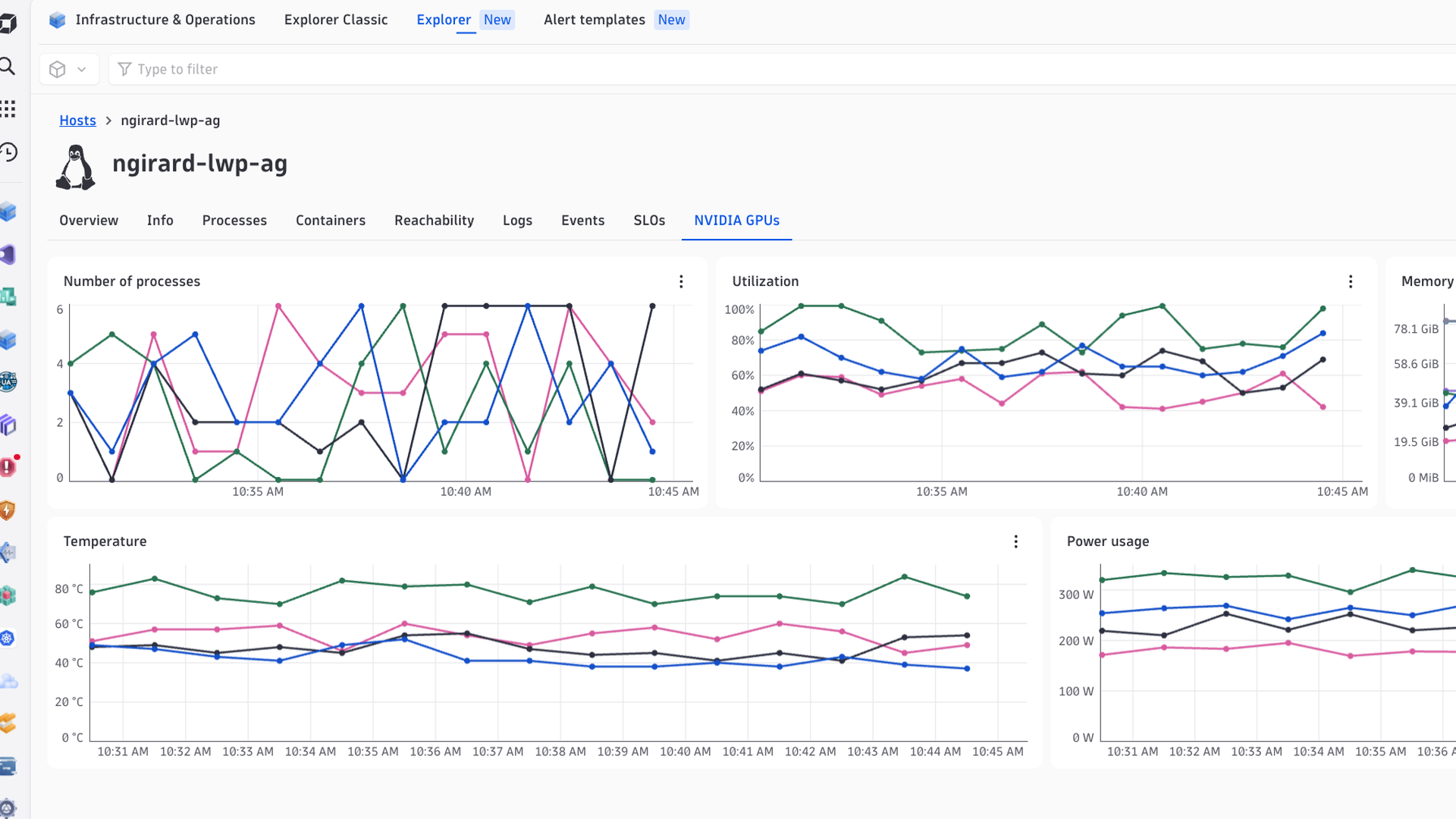 GPU tab adds charts in the host details screen