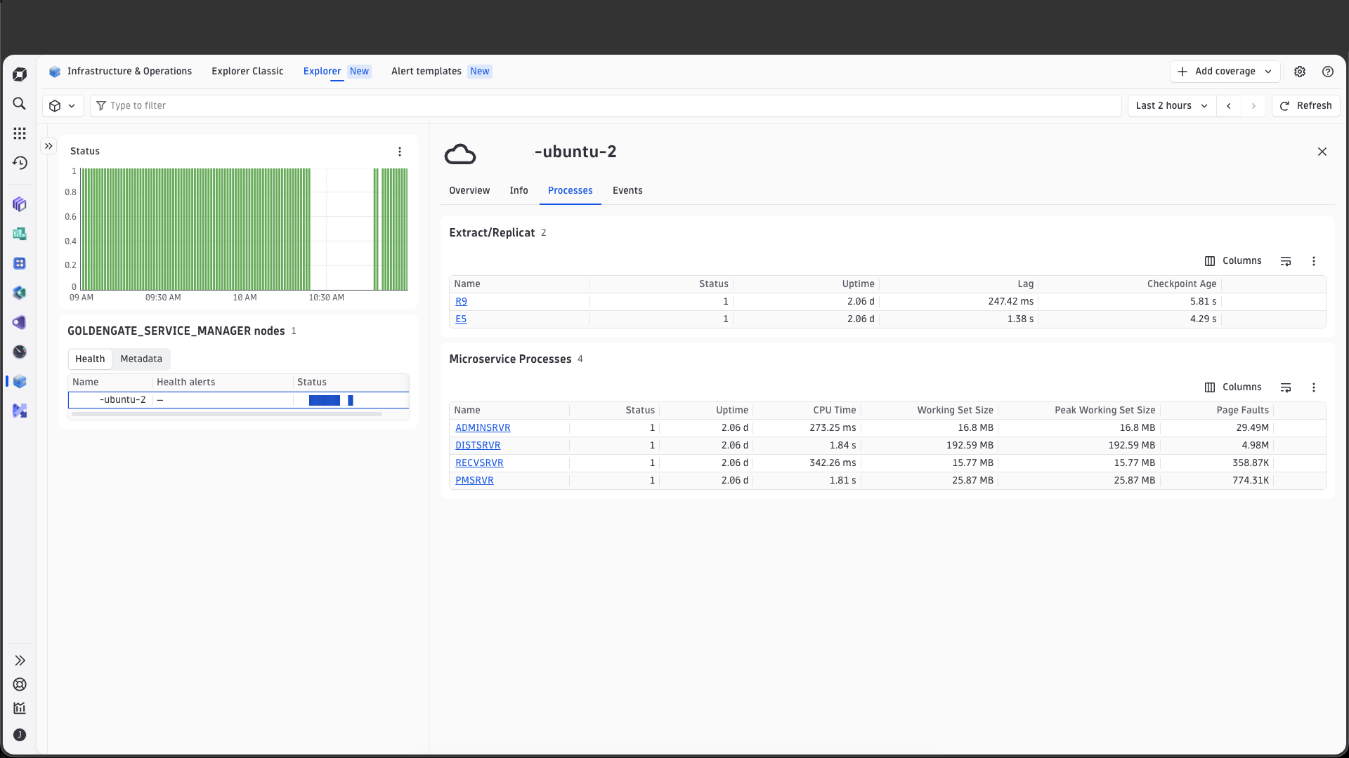 Platform Service Manager smartscape node page
