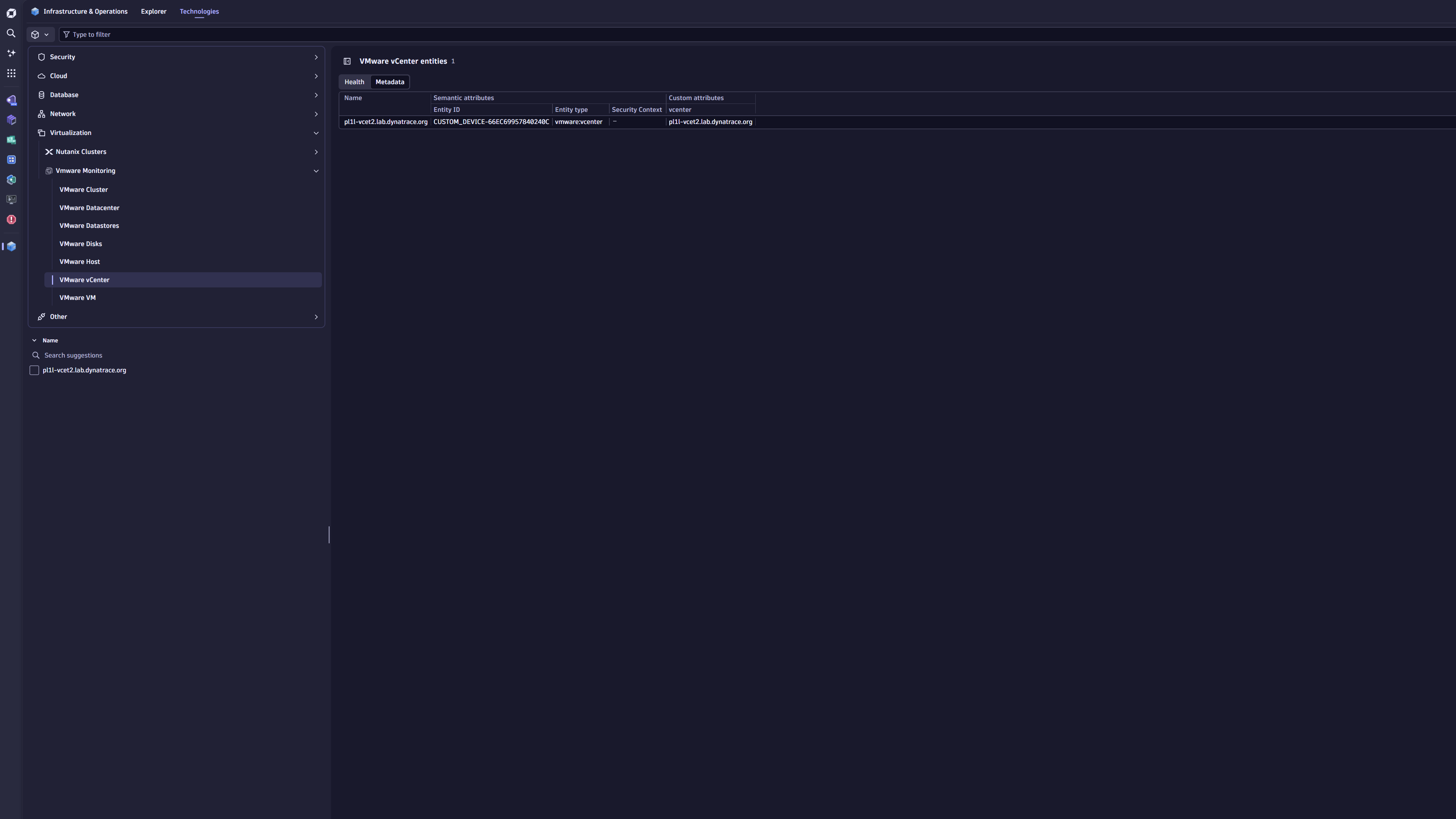 List of the vCenters that are monitored
