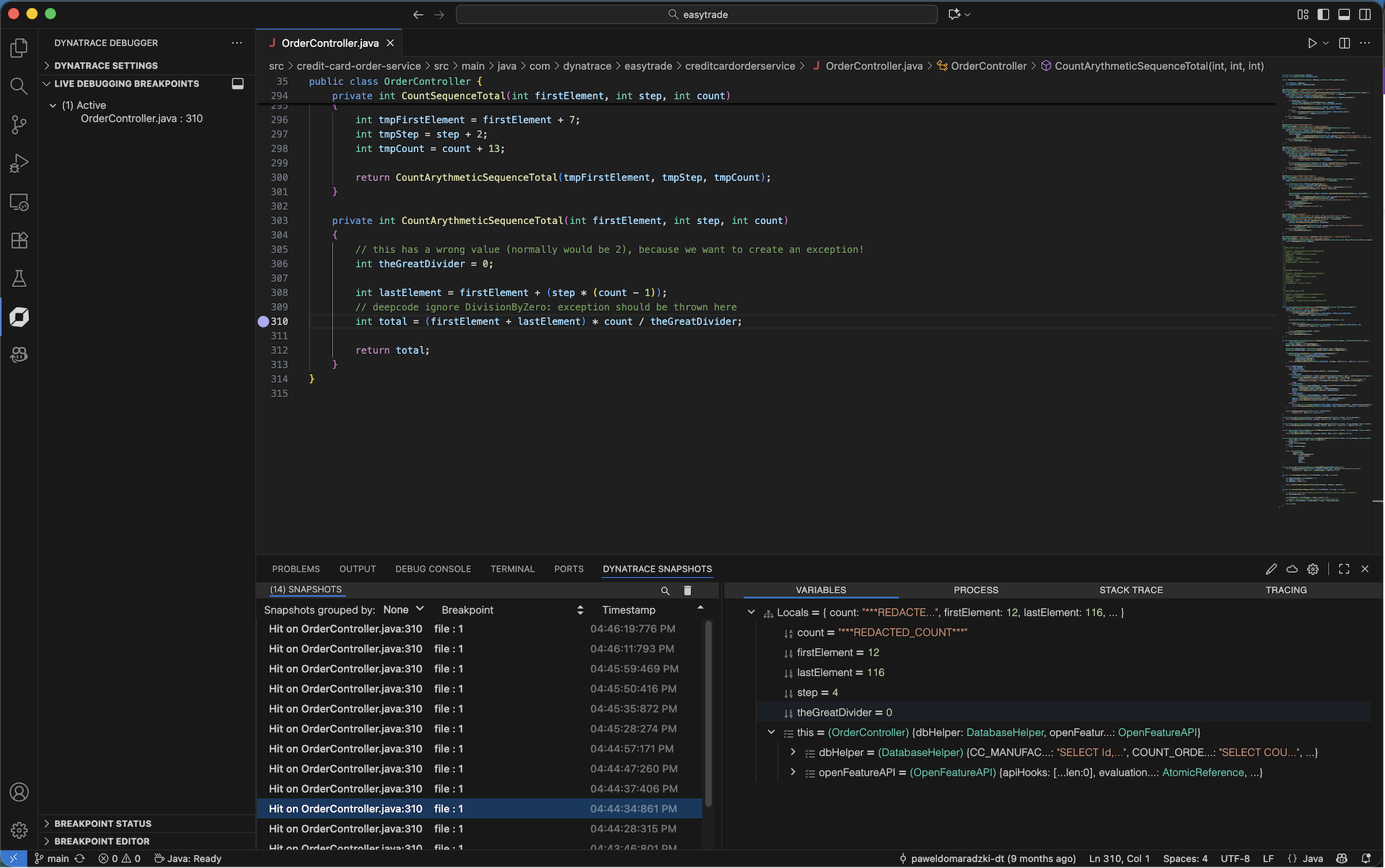 Real-time code-level snapshot in VSCode IDE