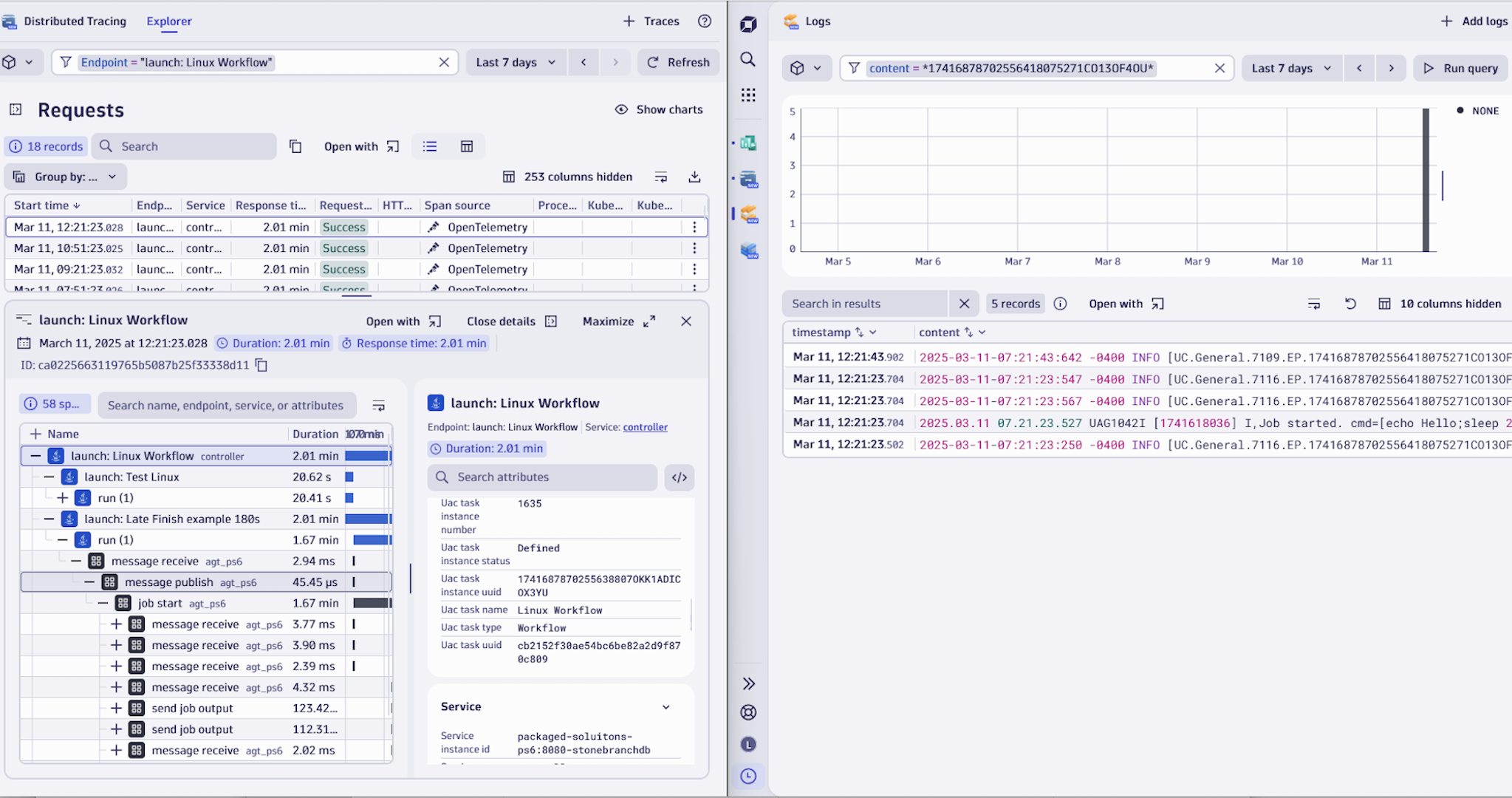 Stonebranch trace to log observability