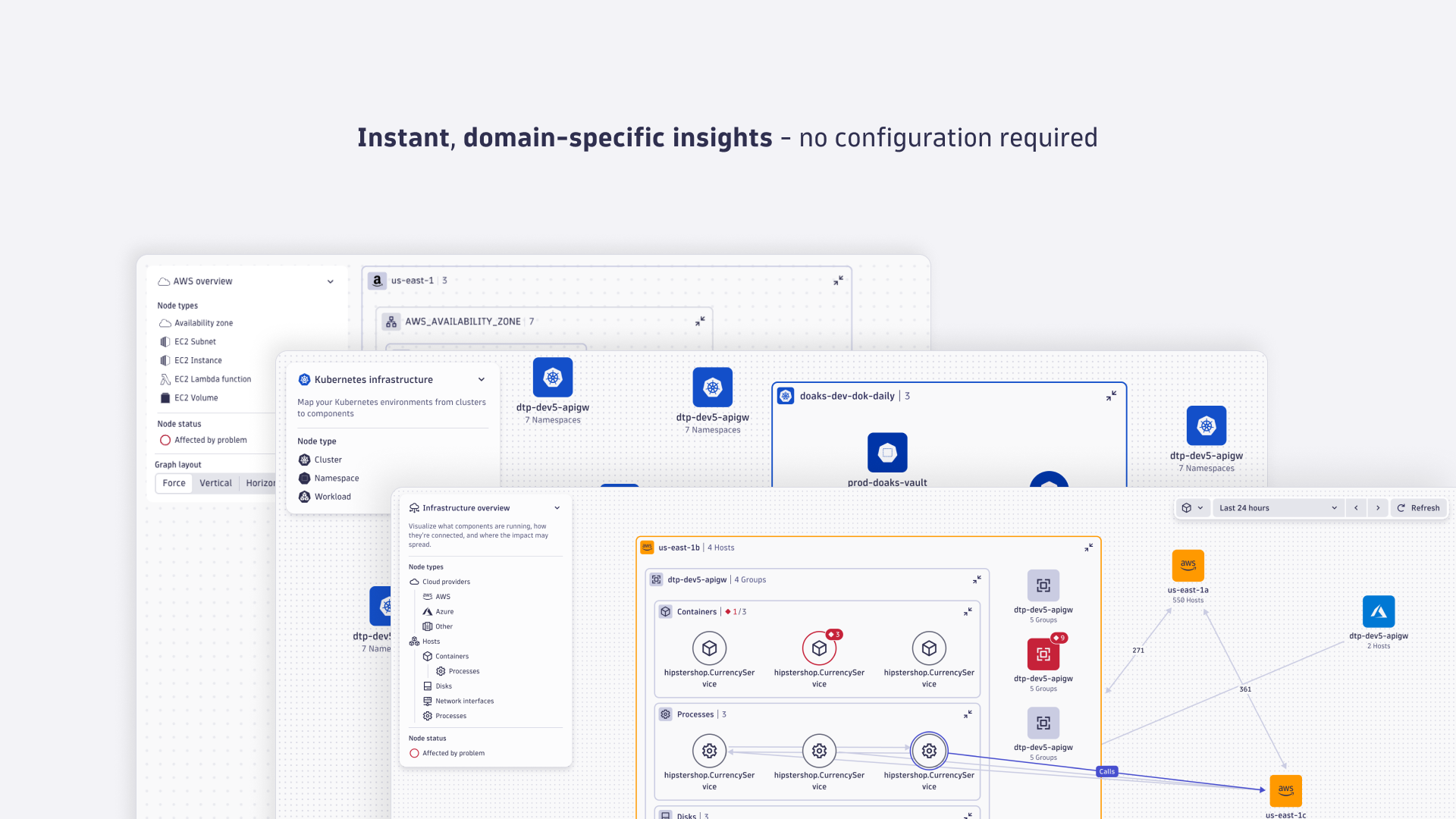 Instant, domain-specific insights, with no configuration required.