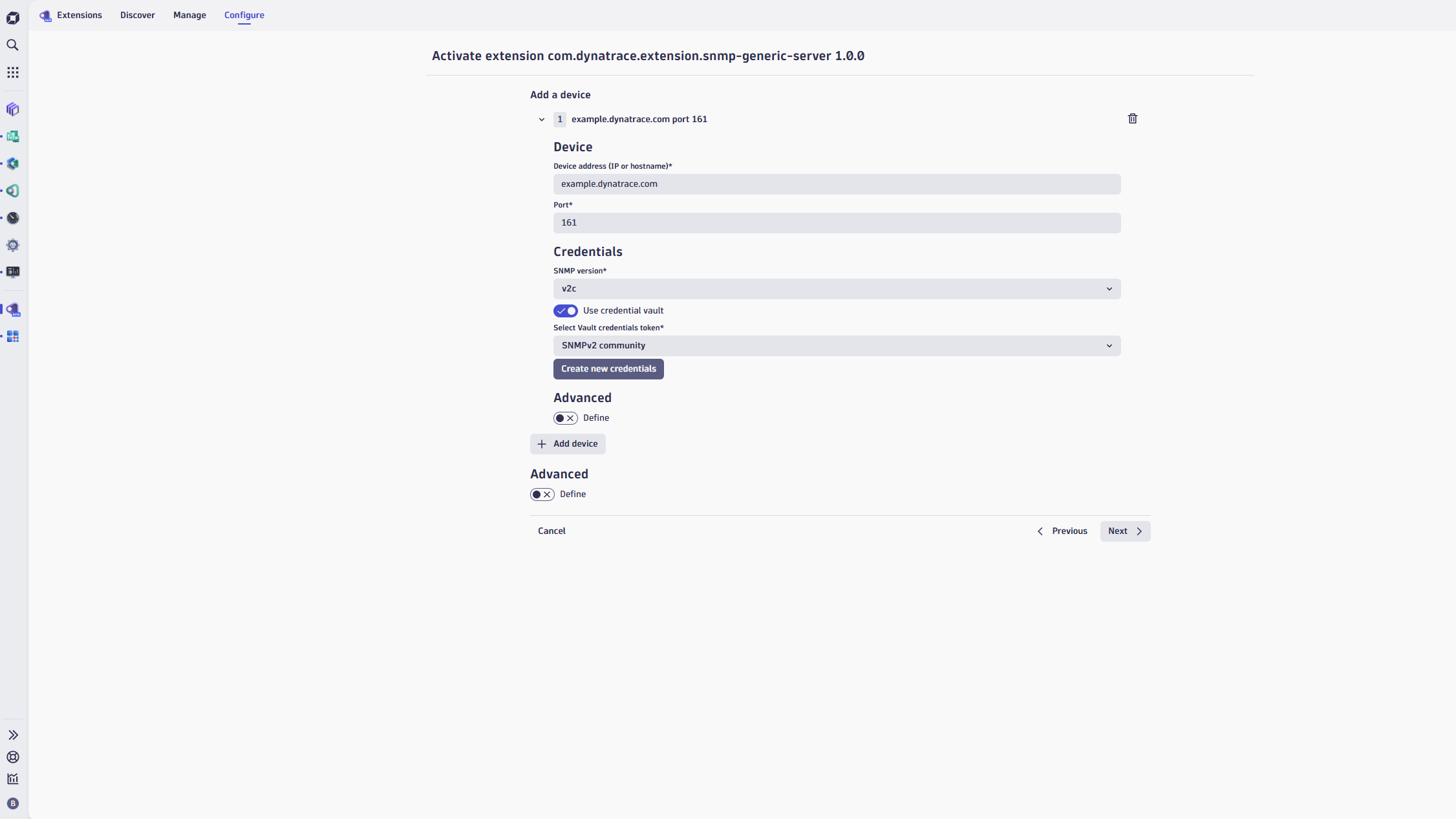 Device polling configuration