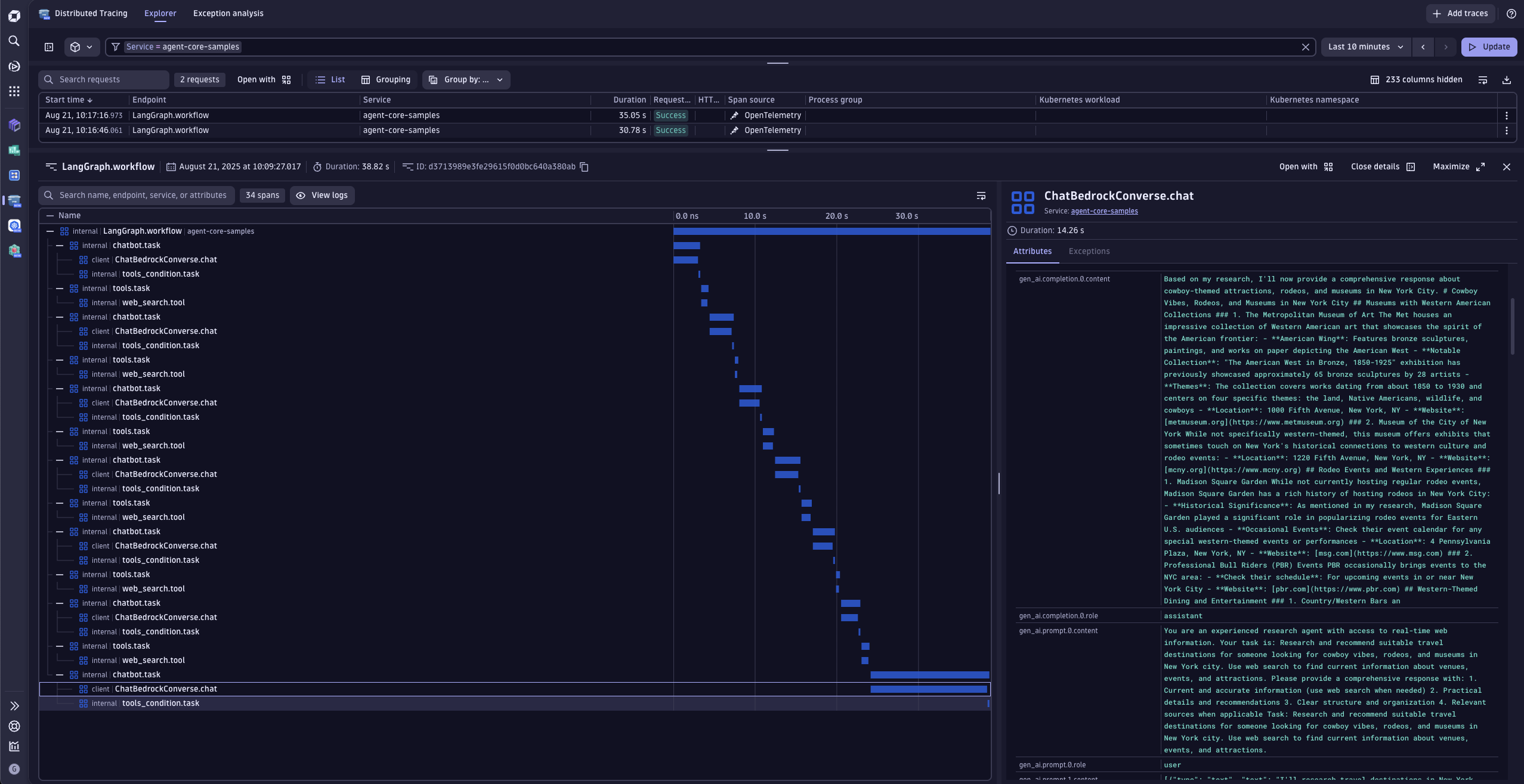 End-to-end tracing and debugging to achieve complete visibility of prompt flows, from initial request to final response.