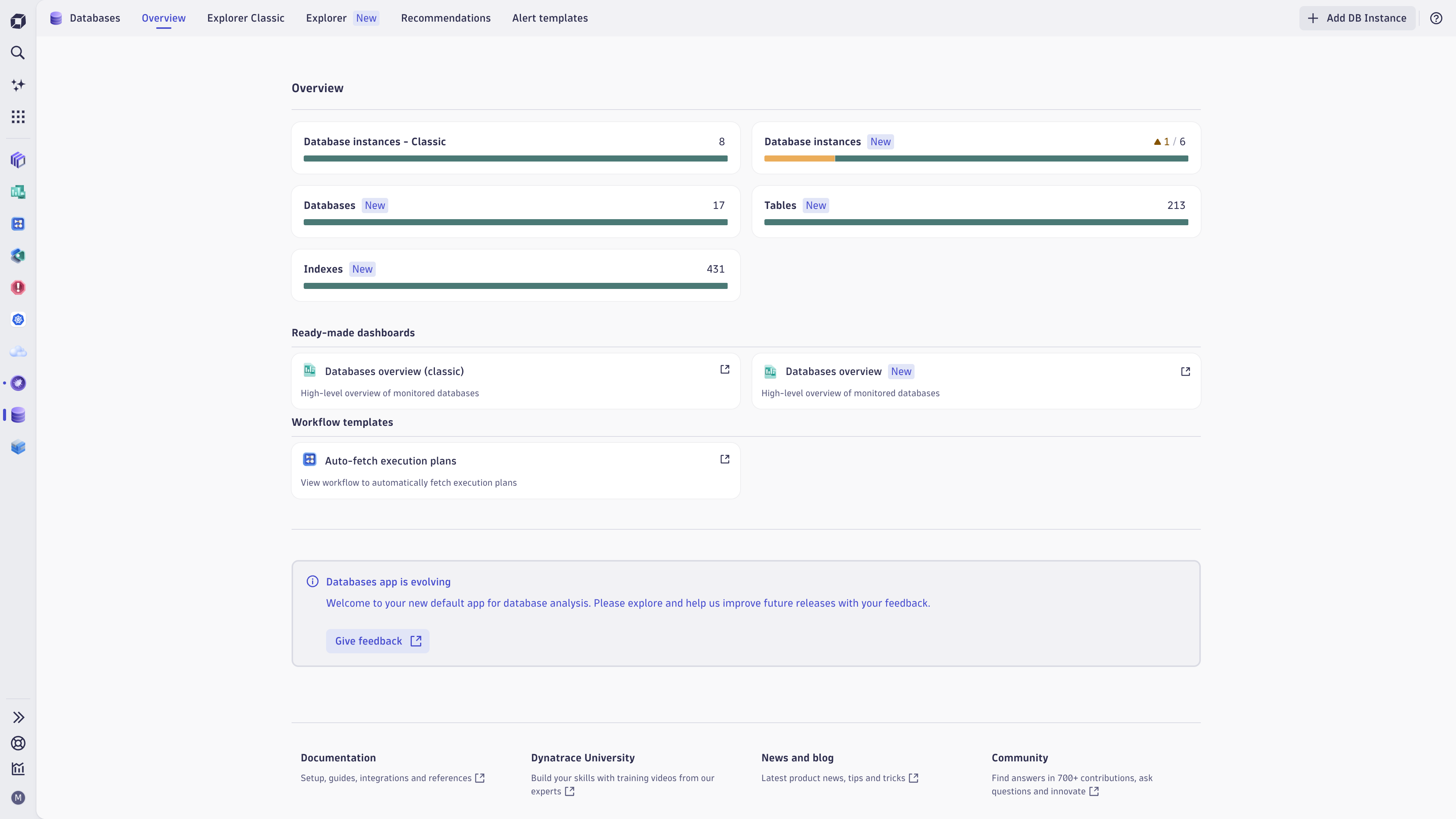 Get an overview of what's happening across your entire database fleet