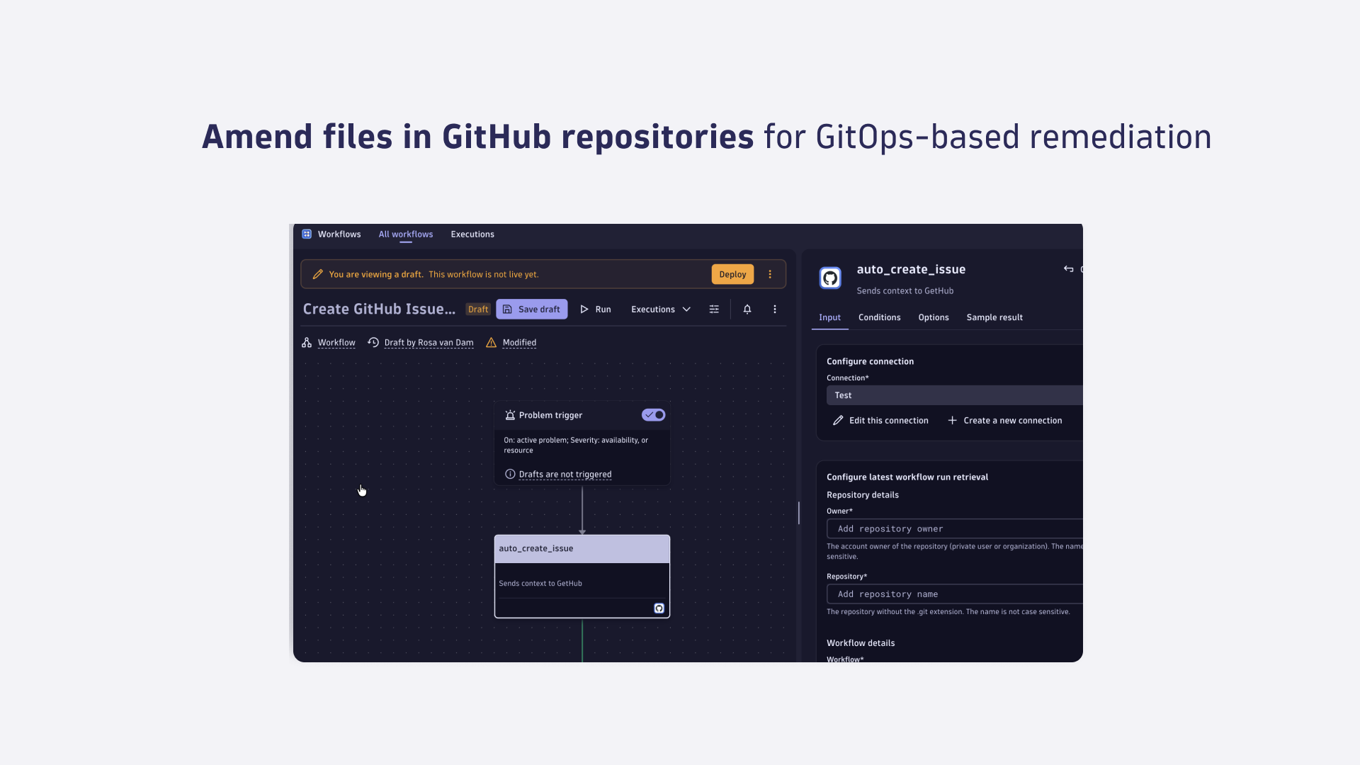 Amend files in GitHub repositories for GitOps-based remediation