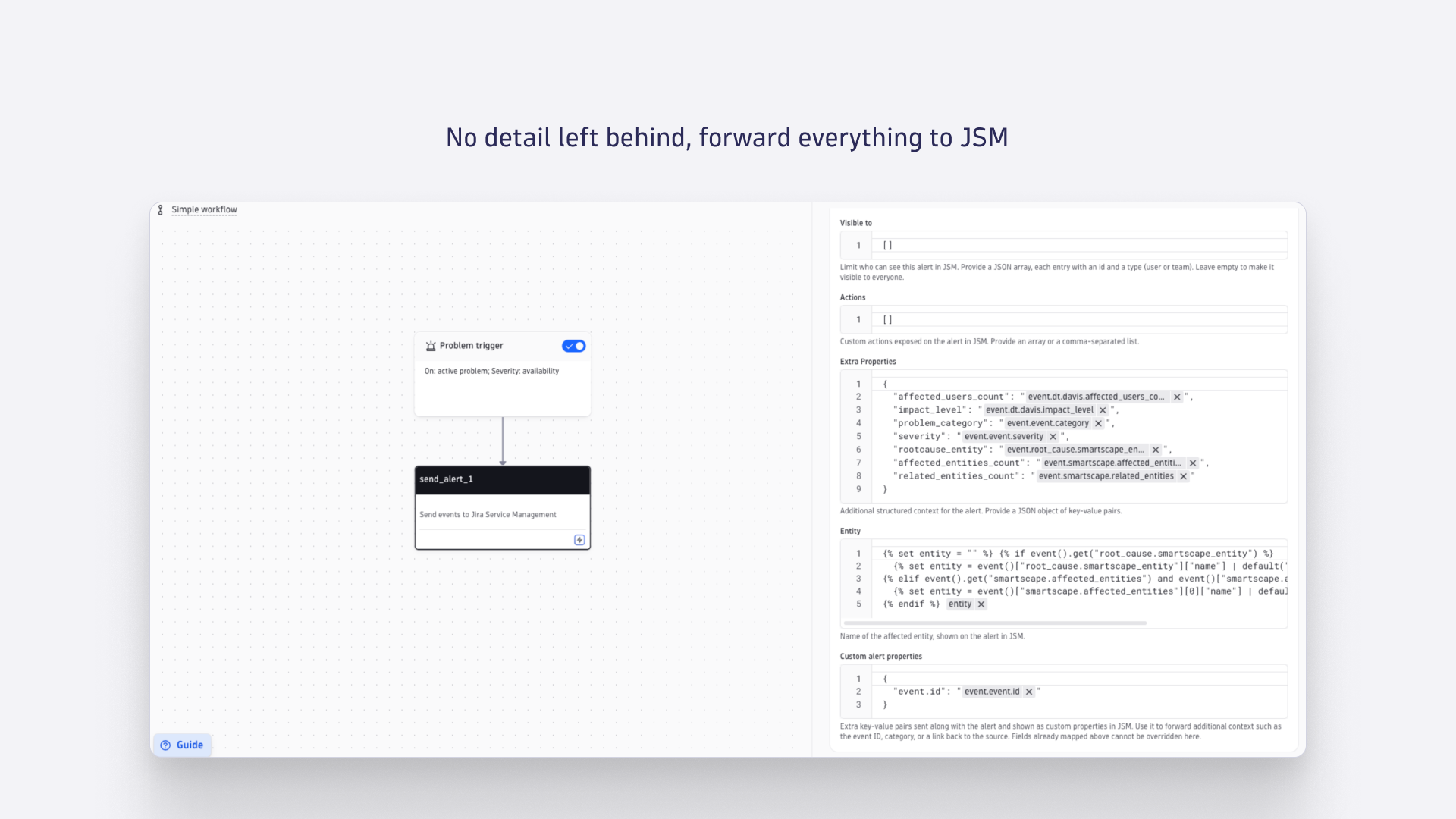 No detail left behind, forward everything to JSM.