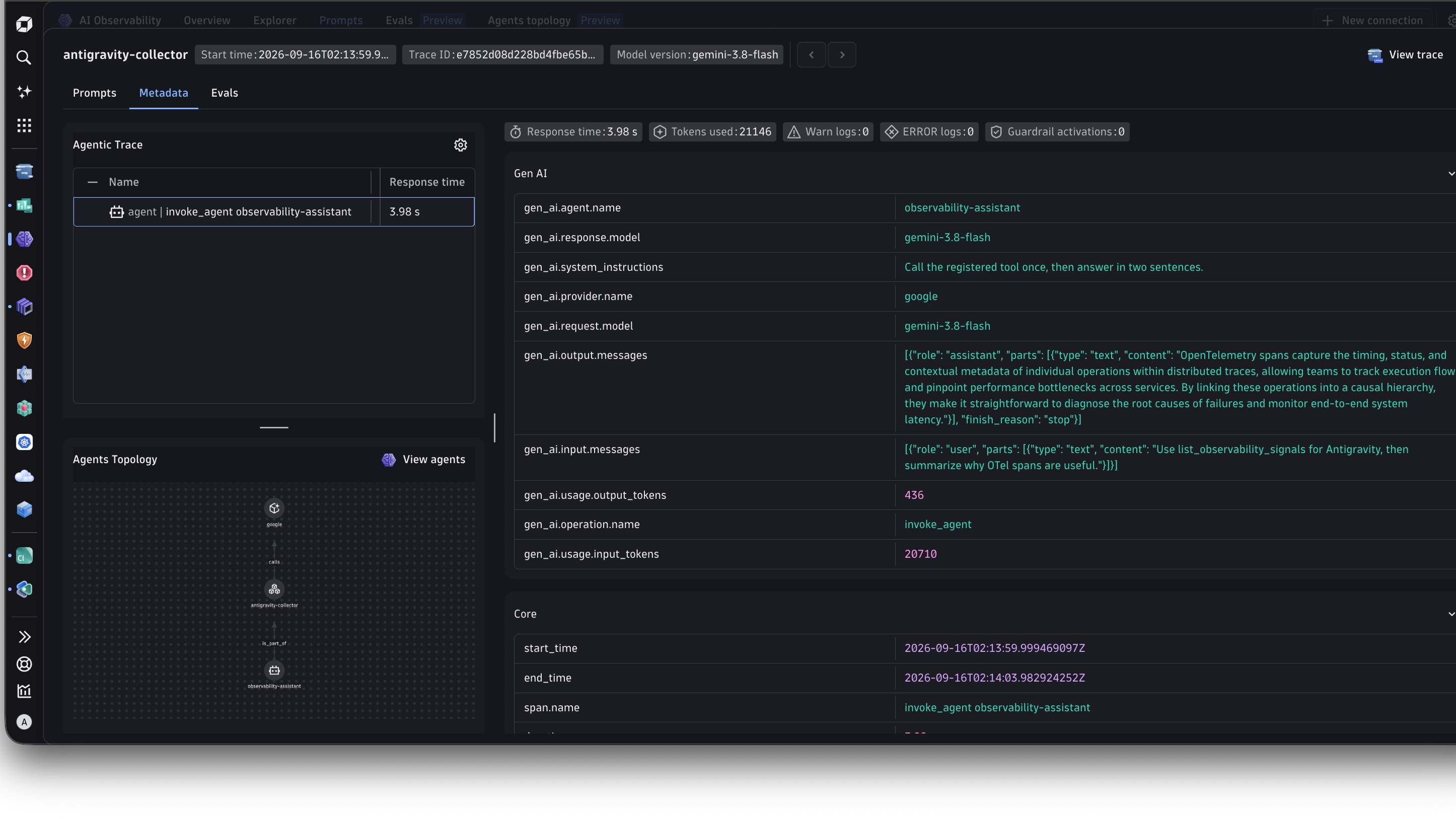 Visualise prompts and Metadata