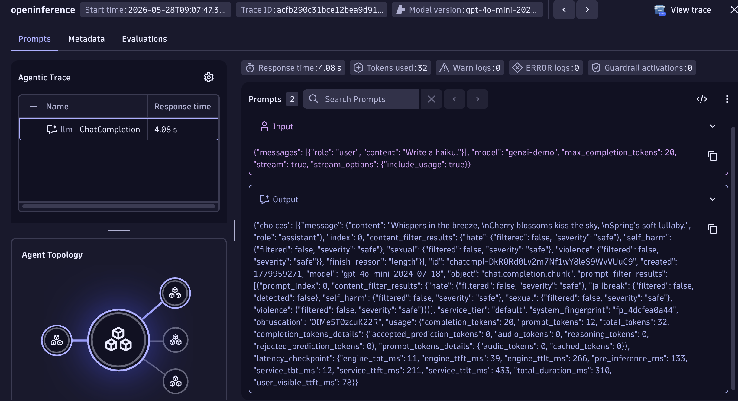 Debug your AI prompts captured by OpenInference