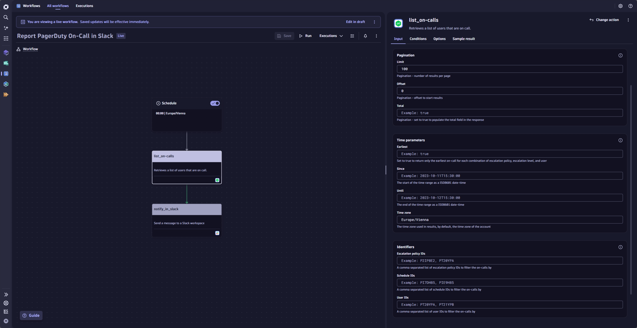 Report 'On-call' in Slack - automating from scheduling to Slack