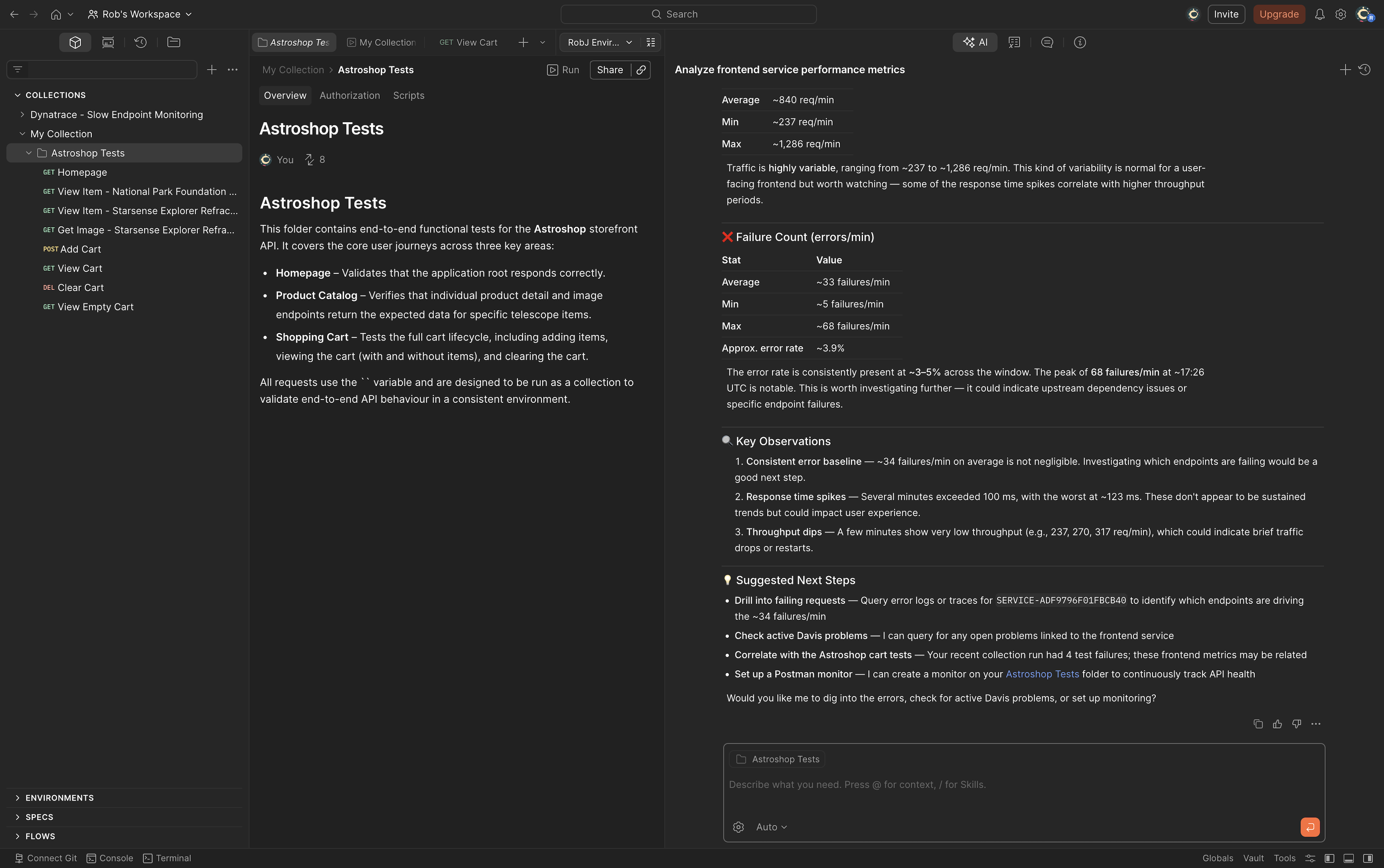Dynatrace analyzes frontend performance metrics