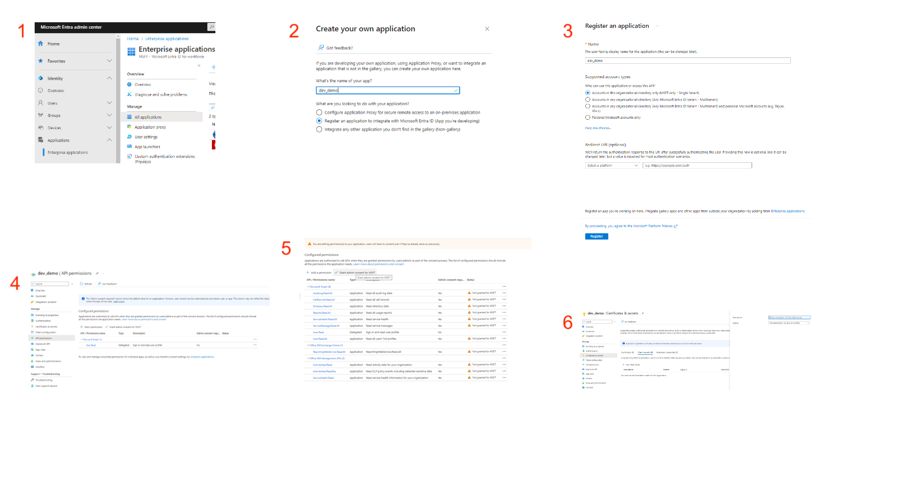 Instructions on setting up the Entra monitoring application required to enable M365 monitoring.