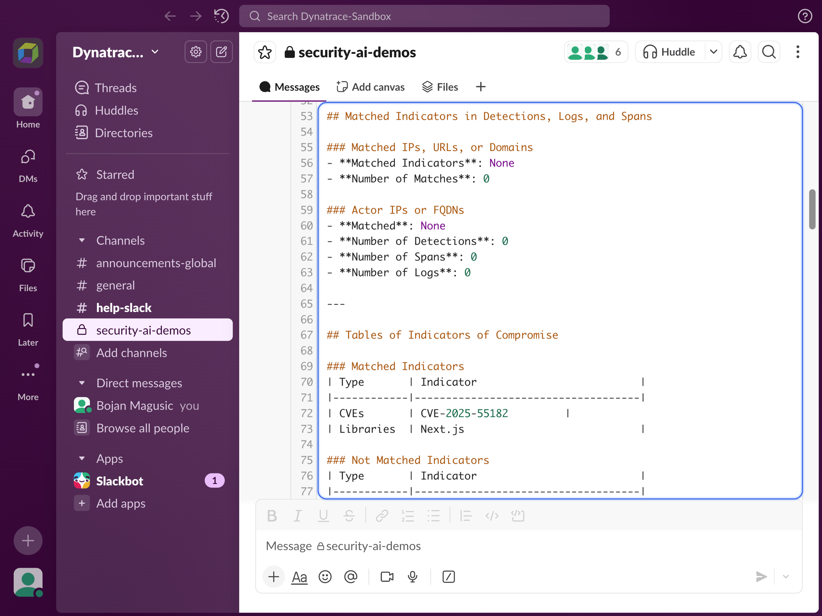 Detected indicators of compromise across the environment.